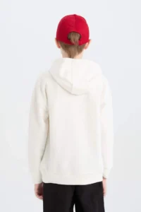 DeFacto Oversize Wide Fit Hooded Embroidered Sweatshirt Boy - Image 8
