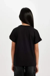 DeFacto Crew Neck Basic Plain Short Sleeve T-Shirt Girl - Image 6