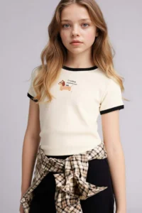 DeFacto Slim Fit Printed Ribbed Camisole T-Shirt Girl - Image 2