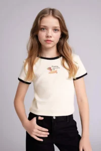 DeFacto Slim Fit Printed Ribbed Camisole T-Shirt Girl - Image 4