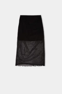 DeFacto Pencil Normal Waist Draped Lined Tulle Midi Skirt - Image 7