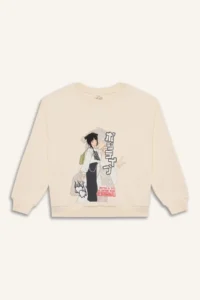 DeFacto Relax Fit Crew Neck Anime Printed Sweatshirt Girl 25SP - Image 7