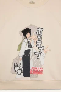 DeFacto Relax Fit Crew Neck Anime Printed Sweatshirt Girl 25SP - Image 8