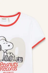 DeFacto Snoopy Oversize Wide Fit Crew Neck Back Printed Short Sleeve T-Shirt Girl Child - Image 8