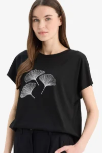 DeFacto Regular Fit Crew Neck Printed Short Sleeve T-Shirt