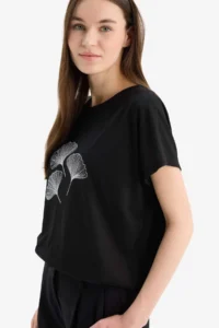DeFacto Regular Fit Crew Neck Printed Short Sleeve T-Shirt - Image 4