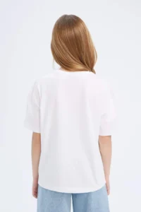 DeFacto Relax Fit Crew Neck Basic Plain Short Sleeve T-Shirt Girl - Image 5