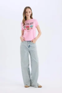 DeFacto 100% Cotton PowerPuff Girls Regular Fit Ribbed T-Shirt - Image 2