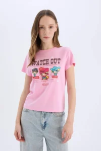 DeFacto 100% Cotton PowerPuff Girls Regular Fit Ribbed T-Shirt - Image 3