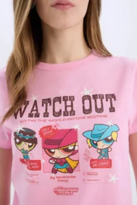 DeFacto 100% Cotton PowerPuff Girls Regular Fit Ribbed T-Shirt - Image 5