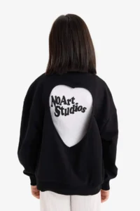 DeFacto Oversize Wide Fit Crew Neck Back Printed Sweatshirt Girl - Image 6