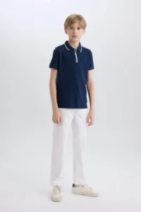 DeFacto Polo Neck Pique Short Sleeve T-Shirt Boy - Image 4