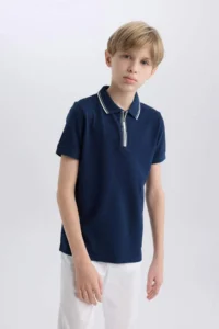 DeFacto Polo Neck Pique Short Sleeve T-Shirt Boy - Image 5
