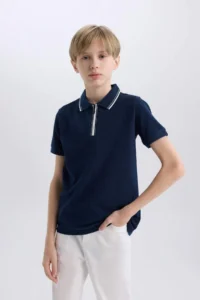 DeFacto Polo Neck Pique Short Sleeve T-Shirt Boy - Image 6