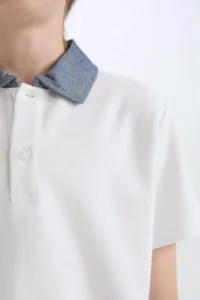 DeFacto Polo Neck Basic Plain Short Sleeve T-Shirt Boy - Image 5