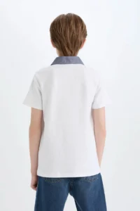 DeFacto Polo Neck Basic Plain Short Sleeve T-Shirt Boy - Image 6