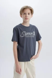 DeFacto Crew Neck Printed Short Sleeve T-Shirt Boy - Image 3