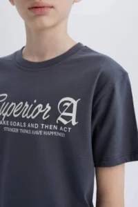 DeFacto Crew Neck Printed Short Sleeve T-Shirt Boy - Image 5
