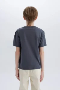 DeFacto Crew Neck Printed Short Sleeve T-Shirt Boy - Image 6