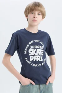 DeFacto Crew Neck Printed Short Sleeve T-Shirt Boy
