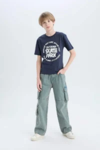 DeFacto Crew Neck Printed Short Sleeve T-Shirt Boy - Image 2