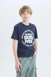 DeFacto Crew Neck Printed Short Sleeve T-Shirt Boy - Image 3