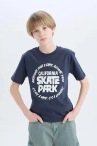 DeFacto Crew Neck Printed Short Sleeve T-Shirt Boy - Image 4