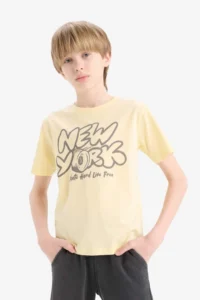 DeFacto Crew Neck Printed Short Sleeve T-Shirt Boy