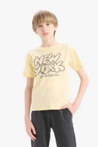 DeFacto Crew Neck Printed Short Sleeve T-Shirt Boy - Image 3