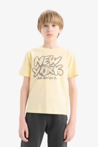 DeFacto Crew Neck Printed Short Sleeve T-Shirt Boy - Image 4