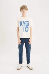 DeFacto Crew Neck Printed Short Sleeve T-Shirt Boy - Image 2