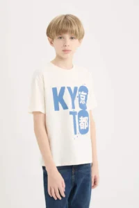 DeFacto Crew Neck Printed Short Sleeve T-Shirt Boy - Image 3
