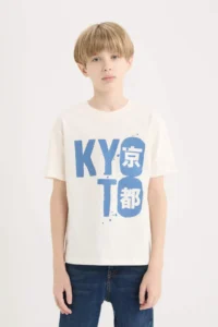 DeFacto Crew Neck Printed Short Sleeve T-Shirt Boy - Image 4