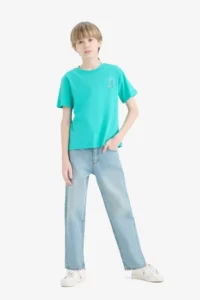 DeFacto Crew Neck Embroidered Short Sleeve T-Shirt Boy - Image 2