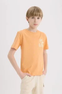DeFacto Crew Neck Printed Short Sleeve T-Shirt Boy - Image 4