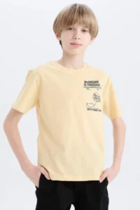 DeFacto Crew Neck Printed Short Sleeve T-Shirt Boy