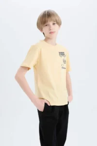 DeFacto Crew Neck Printed Short Sleeve T-Shirt Boy - Image 3