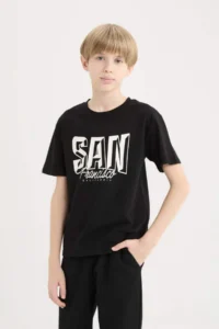 DeFacto Crew Neck Printed Short Sleeve T-Shirt Boy