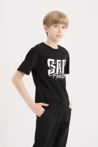 DeFacto Crew Neck Printed Short Sleeve T-Shirt Boy - Image 3