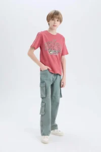 DeFacto Crew Neck Printed Short Sleeve T-Shirt Boy - Image 2
