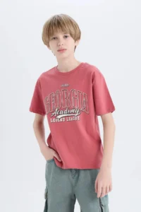 DeFacto Crew Neck Printed Short Sleeve T-Shirt Boy - Image 4