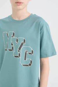 DeFacto Boy's Crew Neck Printed Short Sleeve T-Shirt - Image 4