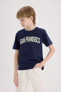 DeFacto Crew Neck Printed Short Sleeve T-Shirt Boy - Image 3