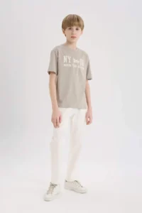 DeFacto Crew Neck Back Printed Short Sleeve T-Shirt Boy - Image 2