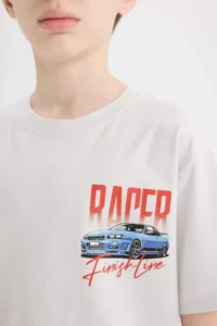 DeFacto Crew Neck Back Printed Short Sleeve T-Shirt Boy - Image 7