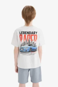 DeFacto Crew Neck Back Printed Short Sleeve T-Shirt Boy - Image 8