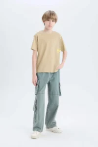 DeFacto Crew Neck Back Printed Short Sleeve T-Shirt Boy - Image 2