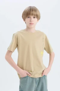 DeFacto Crew Neck Back Printed Short Sleeve T-Shirt Boy - Image 4
