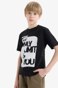 DeFacto Crew Neck Printed Short Sleeve T-Shirt Boy