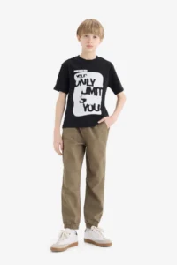 DeFacto Crew Neck Printed Short Sleeve T-Shirt Boy - Image 2